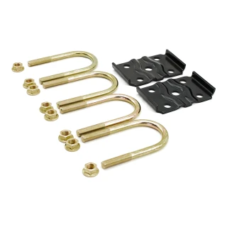 Lippert replacement axle mounting kit for RV trailer with U-bolt design for easy installation.