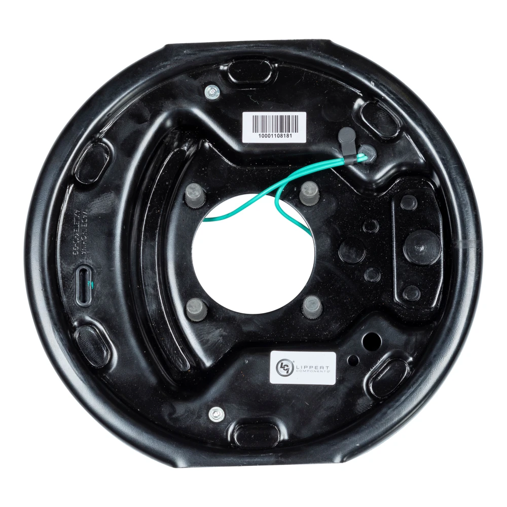 Lippert Electric Brake Assembly for 3500 lb Axles, Left-Hand Side Lippert replacement electric brake assembly, left-hand side, for 13-15 inch wheels and 3,500-lb axles.