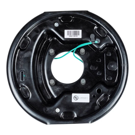 Lippert Electric Brake Assembly for 3500 lb Axles, Left-Hand Side Lippert replacement electric brake assembly, left-hand side, for 13-15 inch wheels and 3,500-lb axles.