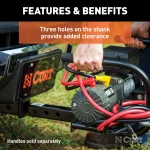 A robust CURT winch mount fitting a 2x2 hitch receiver with skid shield protection.
