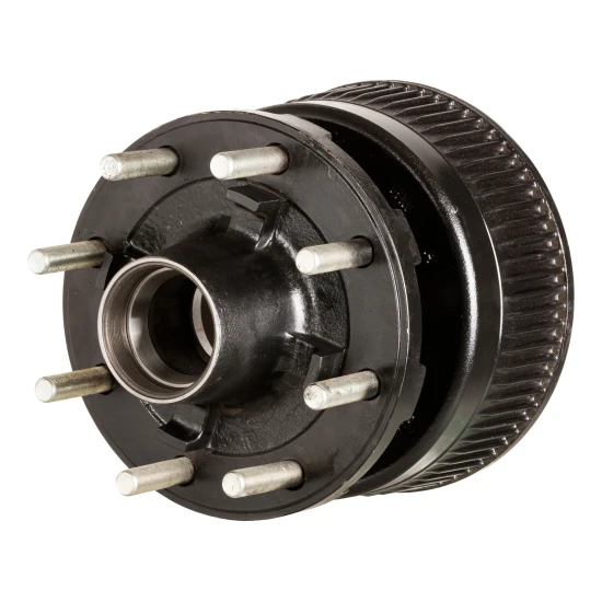 Lippert brake hub assembly for 16,000-lb axle featuring durable iron with 8 on 275 mm bolt pattern and 22 mm studs.