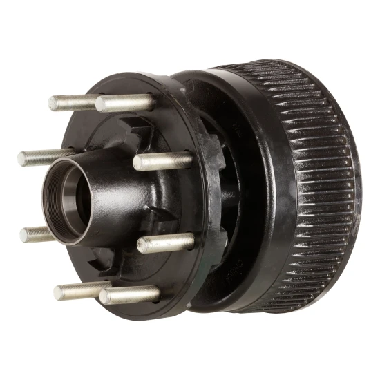 Lippert brake hub assembly for 16,000-lb axle featuring durable iron with 8 on 275 mm bolt pattern and 22 mm studs.