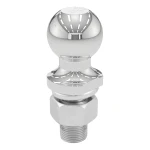 1-7/8 inch CURT trailer ball with fine threads and chrome finish
