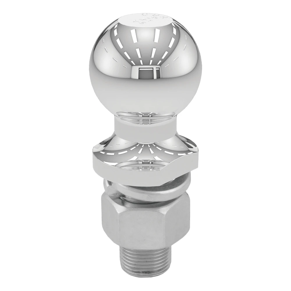 CURT 2-inch trailer hitch ball with durable nickel-chrome finish for up to 7,500 lbs towing capacity