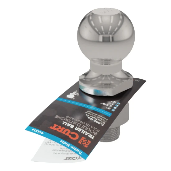 CURT 2 inch stainless steel trailer hitch ball with rust resistance and 6,000 lbs capacity