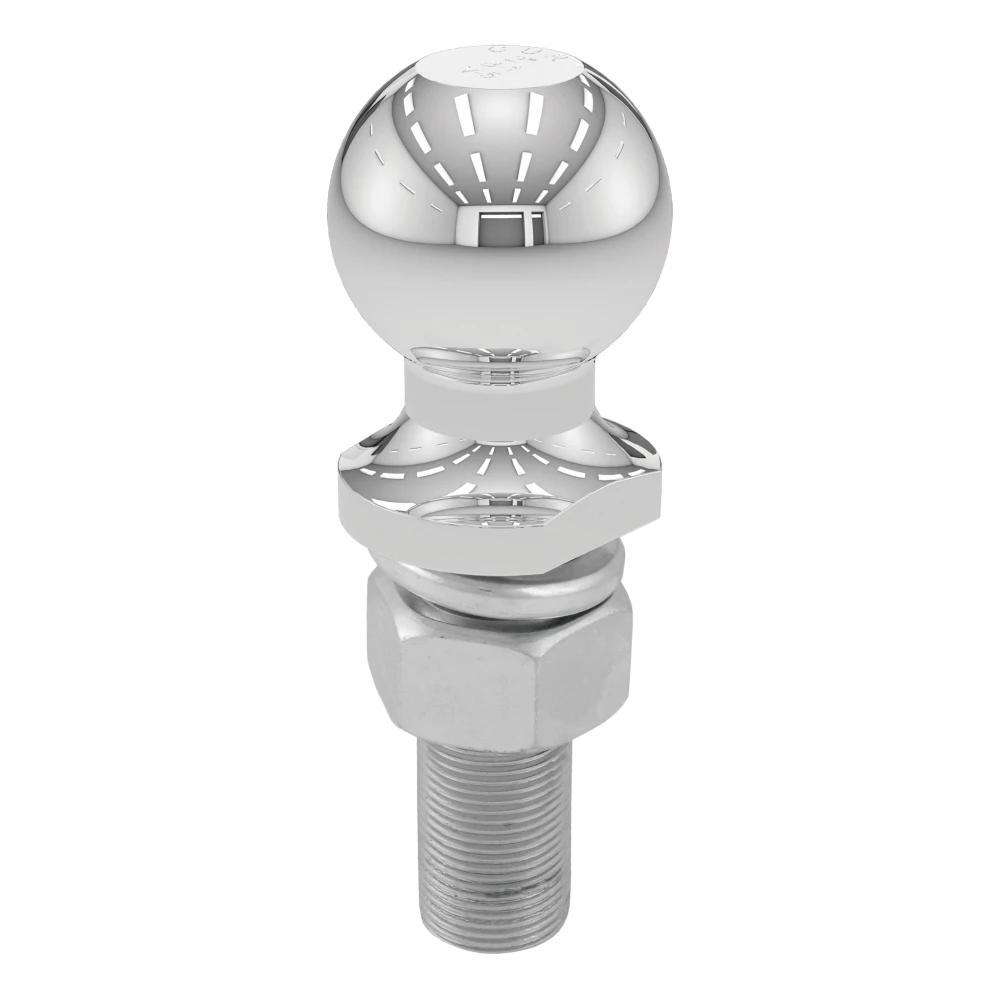 CURT 2 inch trailer hitch ball, 6,000 lbs capacity, chrome finish, meets U.S. VESC specs