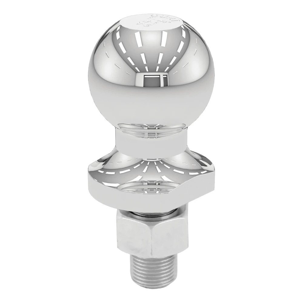 CURT ATV tow ball with chrome finish for four wheelers, UTVs, and lawn tractors, 1-7/8 inch size, suitable for 2,000 lbs GTW.