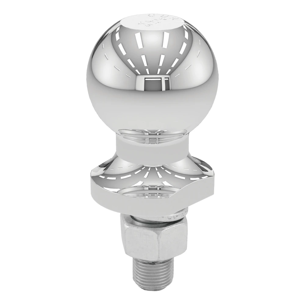 CURT ATV tow ball and lawn tractor hitch ball, chrome finish, 2 inch ball, on a four wheeler or lawnmower, towing capacity of 2,000 lbs