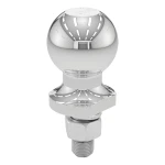 CURT ATV tow ball and lawn tractor hitch ball, chrome finish, 2 inch ball, on a four wheeler or lawnmower, towing capacity of 2,000 lbs