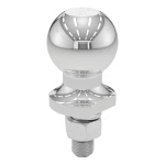 CURT ATV tow ball on a lawn tractor, chrome finish, 2 inch trailer coupler.