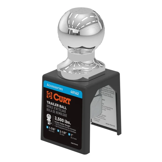 CURT 1-7/8 inch trailer ball with fine threads and chrome finish, 3500 lbs