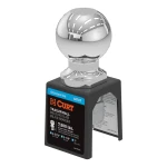 CURT 2-5/16 inch trailer ball with chrome finish supporting up to 7500 lbs for heavy-duty towing.