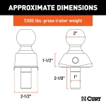 CURT RockerBall trailer hitch ball featuring ShockDrop technology for reduced vibration and noise.
