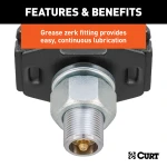 CURT RockerBall trailer hitch ball featuring ShockDrop technology for reduced vibration and noise.