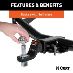 CURT Switch Ball Interchangeable Trailer Balls - Light & Medium Duty CURT Switch Ball trailer balls with interchangeable heads and J-groove design for various towing needs.