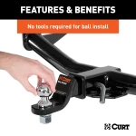 CURT Switch Ball Interchangeable Trailer Balls - Light & Medium Duty CURT Switch Ball trailer balls with interchangeable heads and J-groove design for various towing needs.