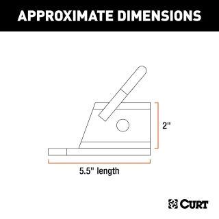 CURT ATV bolt-on adapter with 2-inch receiver and welded D-ring for towing