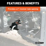 CURT ATV bolt-on adapter with 2-inch receiver and welded D-ring for towing