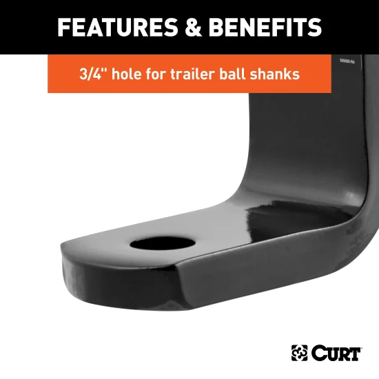 CURT class 2 ball mount ideal for sedans and SUVs, 3,500 lbs capacity with black powder coat finish