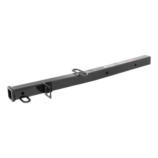 CURT hitch adapter converting 2-1/2 to 2 inches, with safety chain loops and electrical bracket