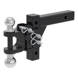 CURT Adjustable Trailer Hitch Ball Mount Fits 2 Inch Receiver 6-1/2 Inch Drop 2 and 2-5/16 Inch Balls 10000 Pounds 45049