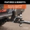 CURT adjustable ball mount featuring dual ball sizes and adjustable shank for versatile trailer towing.