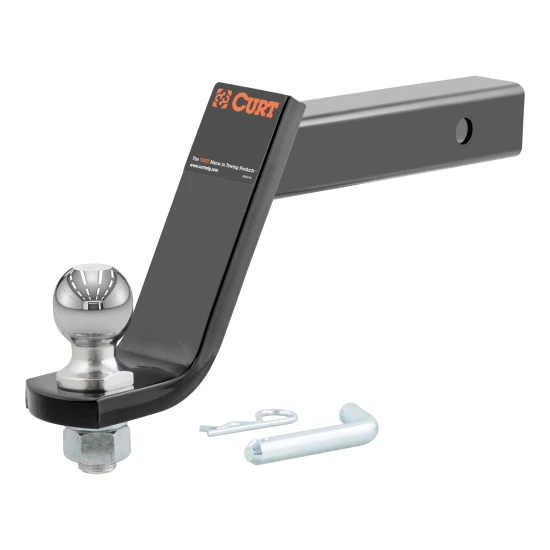 CURT loaded ball mount with 2 inch trailer ball, fits 2x2 inch hitch, rated for 7500 lbs GTW, 750 lbs TW, includes pin and clip