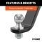 CURT loaded ball mount with 2 inch trailer ball, fits 2x2 inch hitch, rated for 7500 lbs GTW, 750 lbs TW, includes pin and clip