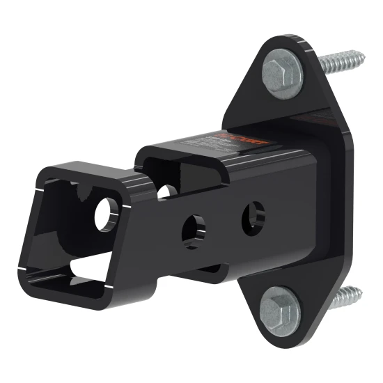 CURT wall mount organizing hitch accessories in a garage