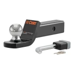 CURT towing starter kit including a Fusion ball mount and hitch lock for 2 inch hitch receivers