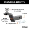 CURT Fusion ball mount with permanently attached trailer ball, designed for 2-inch hitch receivers with a durable gloss black finish.