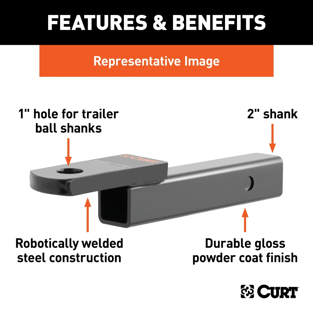 CURT Class 3 Ball Mount with glossy black finish on a towing vehicle