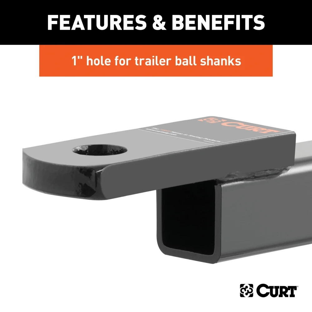 CURT Class 3 Ball Mount with glossy black finish on a towing vehicle
