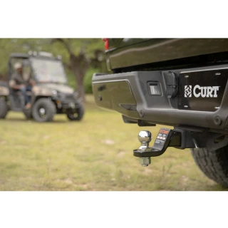 CURT Class 4 ball mount featuring 2" x 2" shank and gloss black powder coat finish.