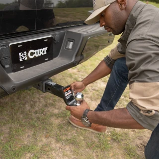 CURT class 4 ball mount with solid shank, 2x2 receiver, in black powder coat