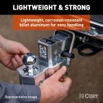 AlumaLite aluminum drop hitch featuring adjustable dual balls for safe trailer towing.