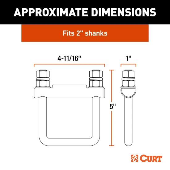 CURT anti-rattle hitch clamp for reducing noise in 2 inch hitch receiver