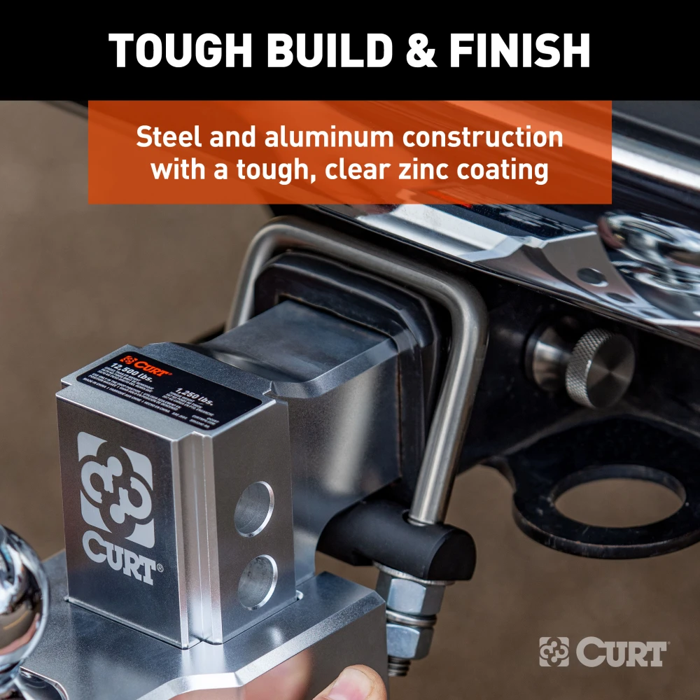 CURT anti-rattle hitch clamp for reducing noise in 2 inch hitch receiver