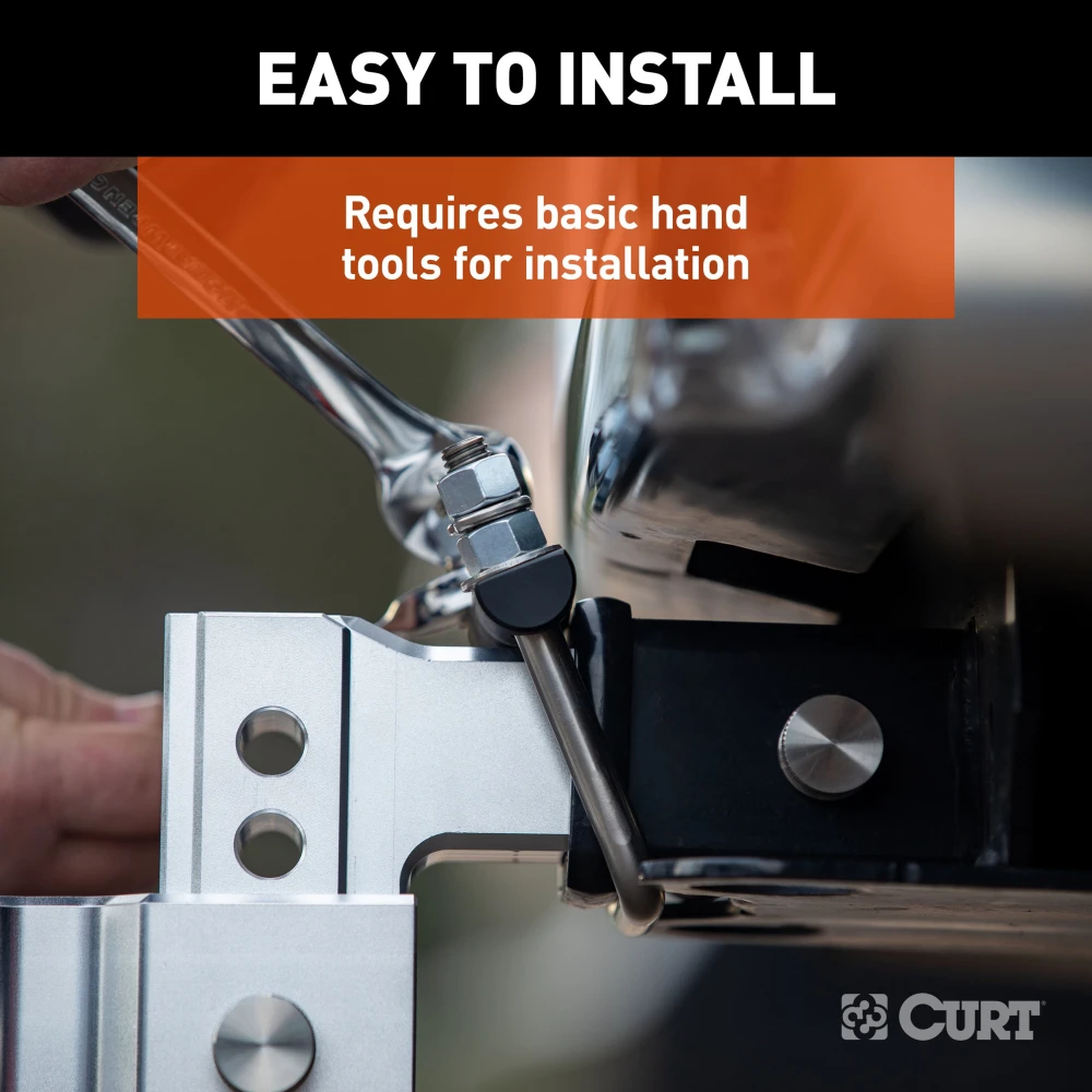 CURT anti-rattle hitch clamp for reducing noise in 2 inch hitch receiver