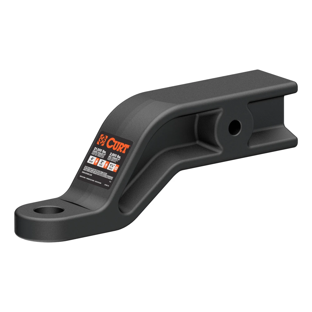 CURT ball mount with 3 inch shank, forged steel, 21,000 lbs GTW rating, and carbide finish
