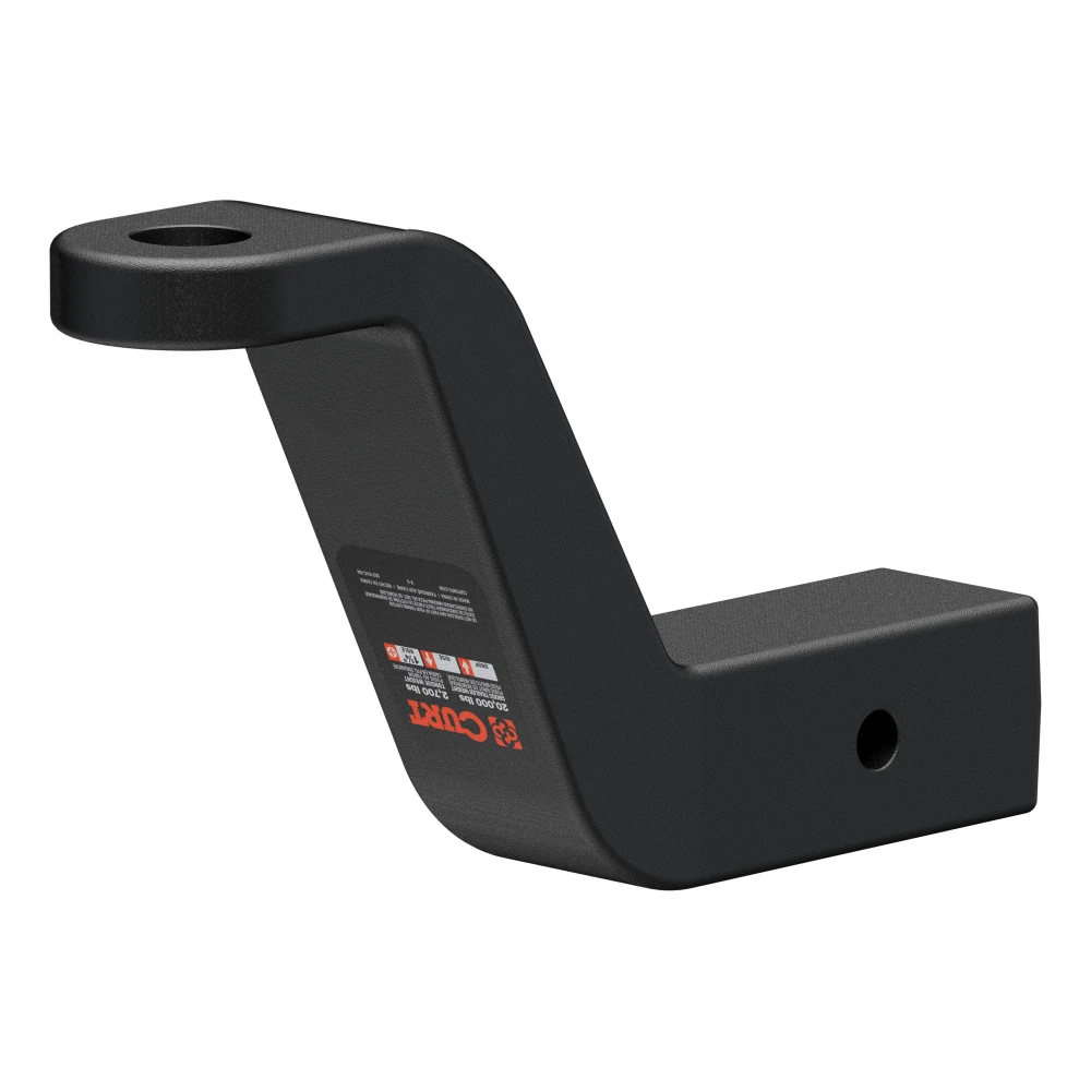 CURT forged ball mount capable of towing up to 20,000 lbs with durable carbide finish