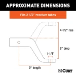 CURT forged ball mount capable of towing up to 20,000 lbs with durable carbide finish