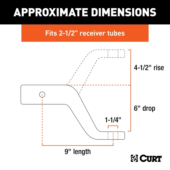 CURT forged ball mount capable of towing up to 20,000 lbs with durable carbide finish