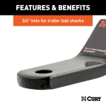 CURT class 2 ball mount with 1-1/4 inch shank and black powder coat