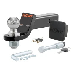 CURT Trailer Hitch Ball Mount Fits 2 Inch Receiver Includes 2 Inch Ball and Lock 7500 Pounds 2 Inch Drop 45534