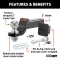 CURT towing starter kit including ball mount, hitch lock, and receiver cover