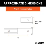CURT dual hitch extender adds clearance and allows simultaneous towing and accessory mounting in a 2 inch receiver.