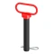 CURT clevis pin with 1 inch diameter, rubber-coated handle, and black powder finish for securing hitch accessories