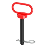 CURT 5/8-inch clevis pin with rubber-coated handle for hitch accessories.
