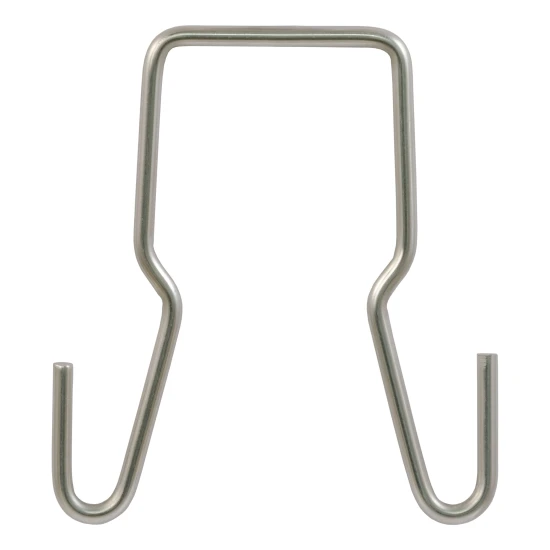 CURT safety chain hanger bracket clipped onto a 2-inch hitch shank, keeping trailer chains off the ground with durable steel construction.
